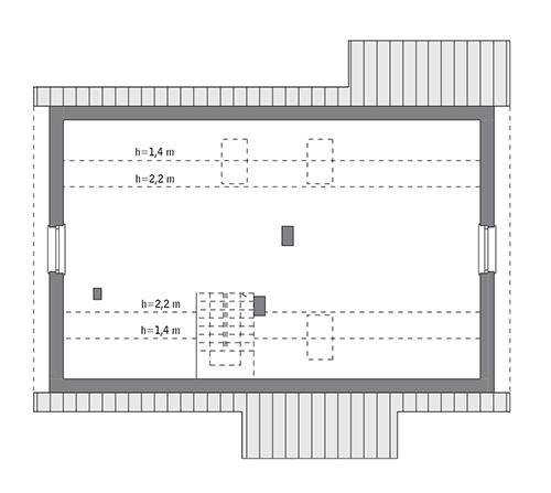 Rzut poddasza: do indywidualnej adaptacji (65,8 m2 powierzchni użytkowej)