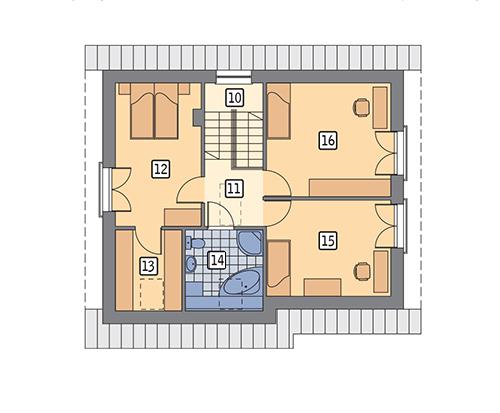 Rzut poddasza lustro POW. 67,3 m²