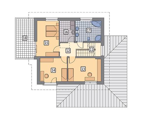 Rzut piętra POW. 93,6 m²