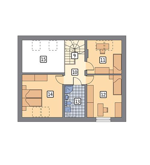 Rzut poddasza POW. 59,1 m²