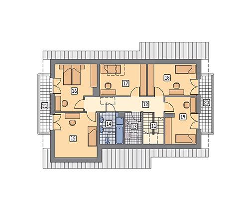 Rzut poddasza POW. 115,7 m²