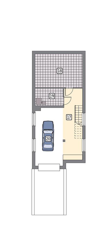 Rzut piwnicy POW. 67,3 m²