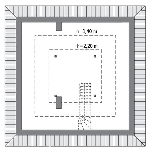 Rzut poddasza: Do indywidualnej adaptacji (27,3 m2 powierzchni użytkowej)