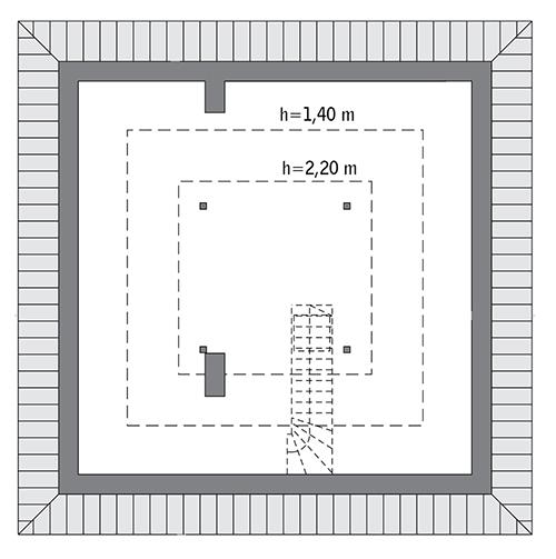 Rzut poddasza: Do indywidualnej adaptacji (27,3 m2 powierzchni użytkowej)