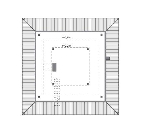 Rzut poddasza: do indywidualnej adaptacji (44,9 m2 powierzchni użytkowej)