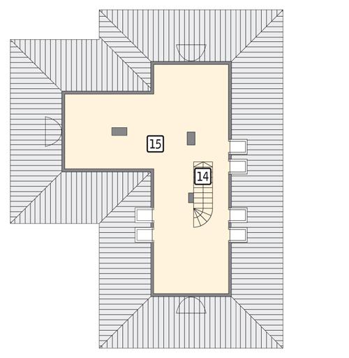 Rzut poddasza POW. 80,6 m²
