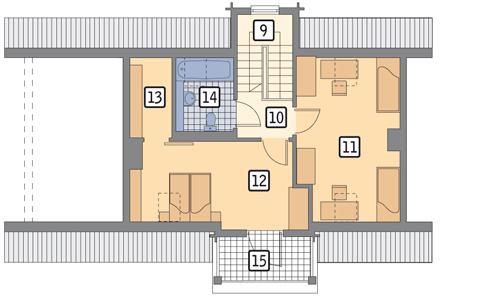 Rzut poddasza POW. 55,4 m²