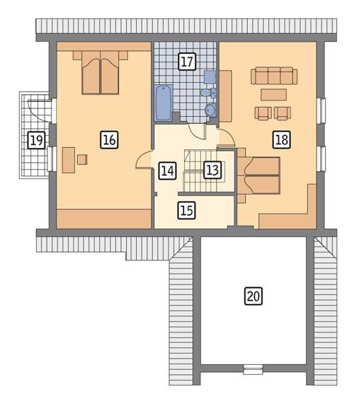 Rzut poddasza POW. 135,1 m²