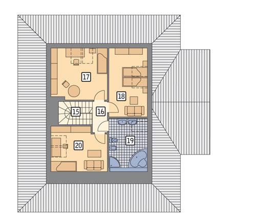 Rzut poddasza POW. 66,6 m²