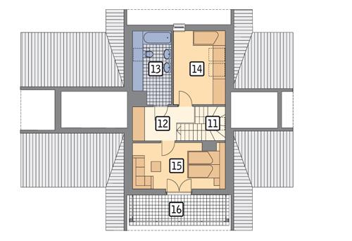 Rzut poddasza POW. 61,0 m²