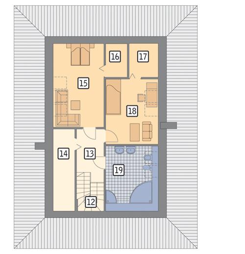 Rzut poddasza POW. 63,0 m²