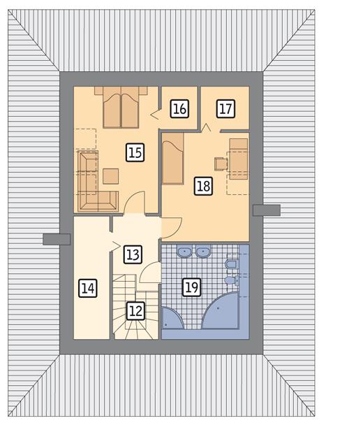 Rzut poddasza POW. 63,0 m²
