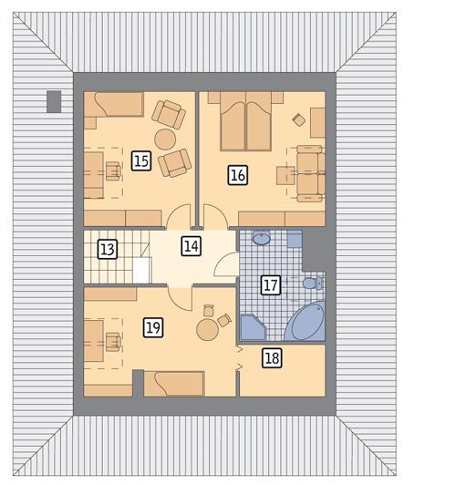 Rzut poddasza POW. 83,0 m²