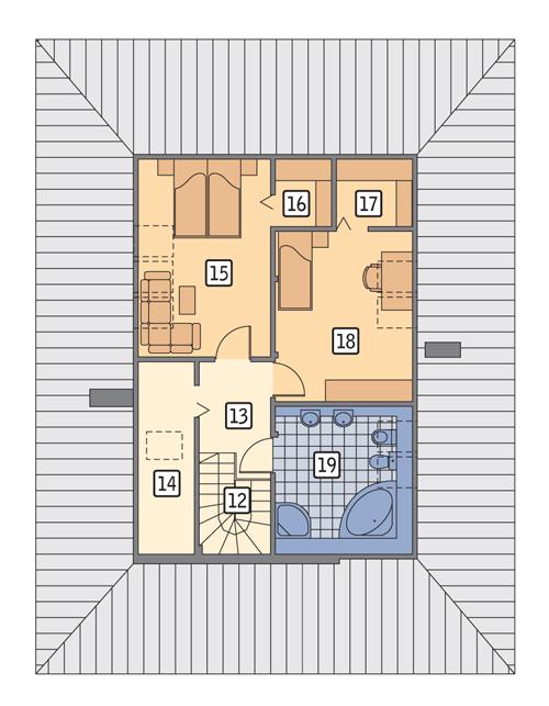 Rzut poddasza POW. 63,0 m²