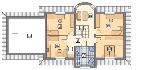 Rzut poddasza POW. 128,8 m²
