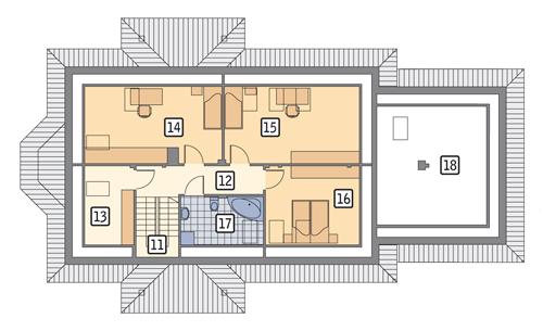 Rzut poddasza POW. 111,9 m²