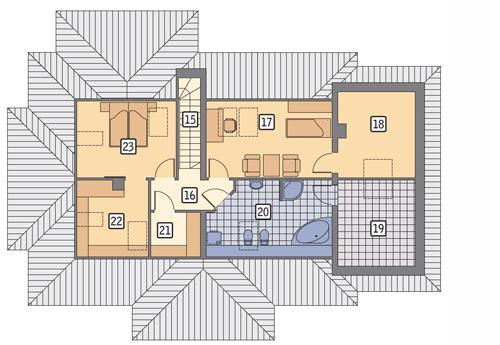Rzut poddasza POW. 96,0 m²