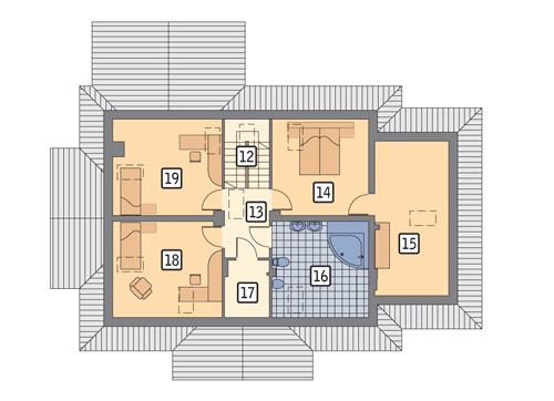Rzut poddasza POW. 100,1 m²