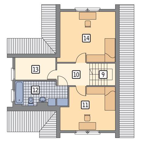 Rzut poddasza POW. 58,4 m²