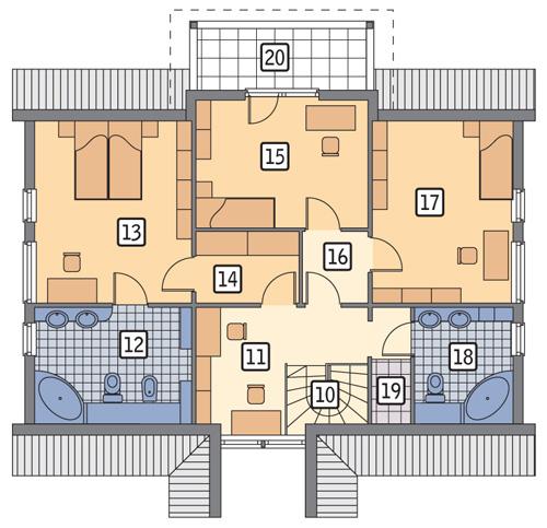 Rzut poddasza POW. 93,2 m²