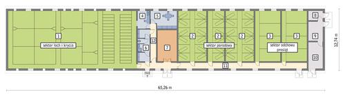 Rzut przyziemia POW. 739,6 m²