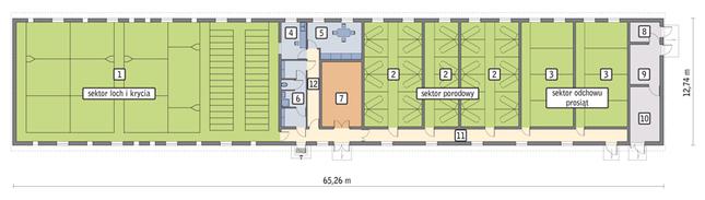 Rzut przyziemia POW. 739,6 m²