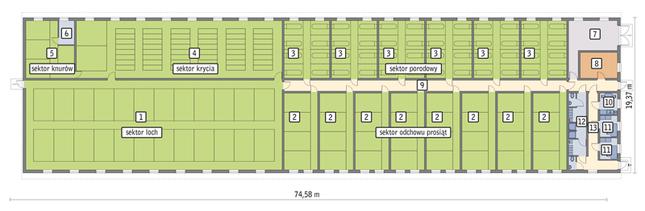 Rzut przyziemia POW. 1 306,0 m²