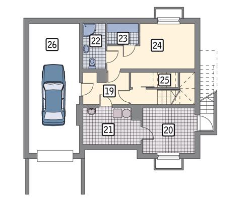 Rzut piwnicy POW. 80,9 m²