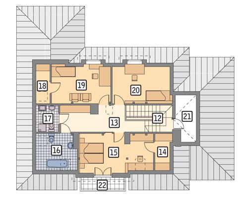 Rzut poddasza POW. 114,3 m²