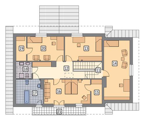 Rzut poddasza POW. 121,9 m²