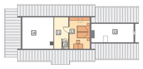 Rzut poddasza POW. 59,5 m²