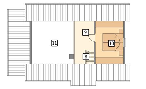 Rzut poddasza POW. 25,0 m²