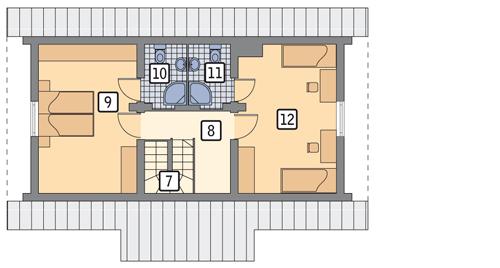 Rzut poddasza POW. 46,5 m²