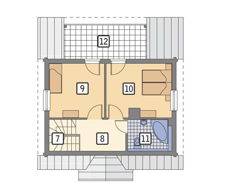 Rzut poddasza POW. 42,2 m²