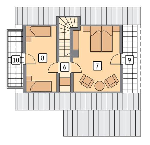 Rzut poddasza POW. 54,7 m²