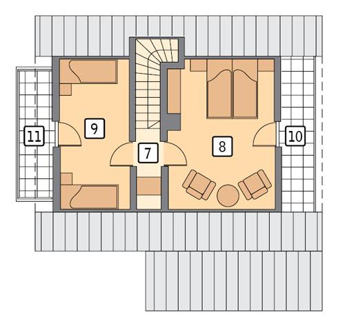 Rzut poddasza POW. 54,7 m²