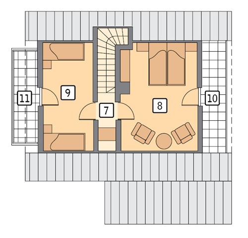 Rzut poddasza POW. 54,7 m²