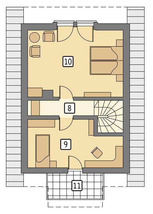 Rzut poddasza POW. 43,8 m²