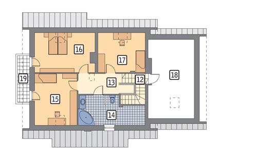 Rzut poddasza POW. 105,3 m²