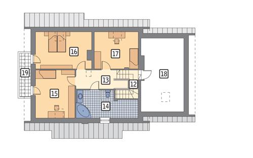 Rzut poddasza POW. 105,9 m²