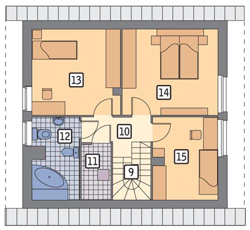 Rzut poddasza POW. 58,5 m²