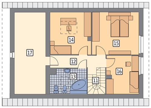 Rzut poddasza POW. 80,1 m²