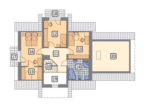 Rzut poddasza POW. 100,9 m²