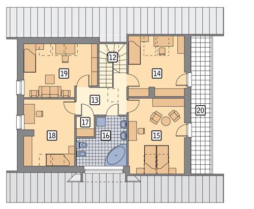 Rzut poddasza POW. 101,7 m²