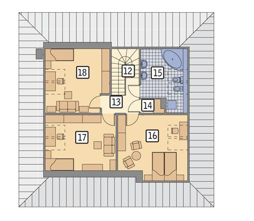 Rzut poddasza POW. 76,6 m²