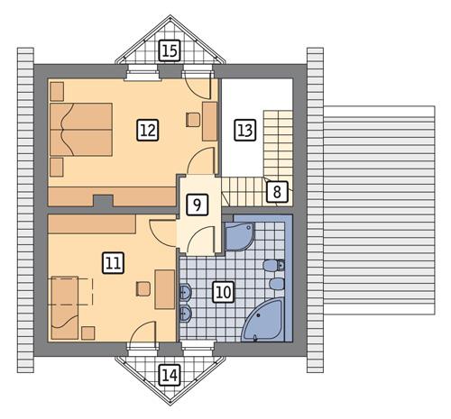 Rzut poddasza POW. 60,8 m²