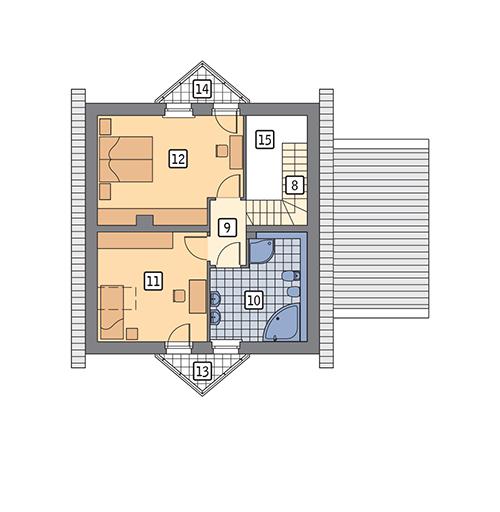 Rzut poddasza POW. 60,8 m²