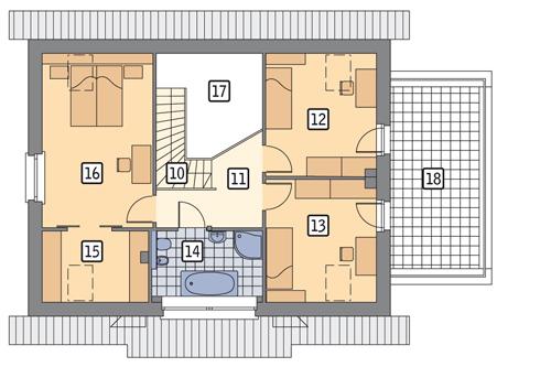 Rzut poddasza POW. 90,0 m²