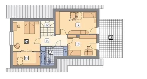 Rzut poddasza POW. 106,8 m²