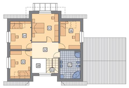 Rzut poddasza POW. 92,5 m²